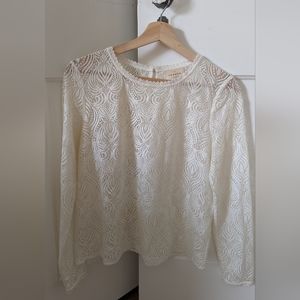 White Lace Sezane Blouse